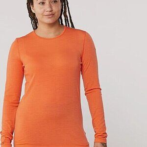 Icebreaker Women's 200 Oasis Long Sleeve Merino Base Layer Coral - S